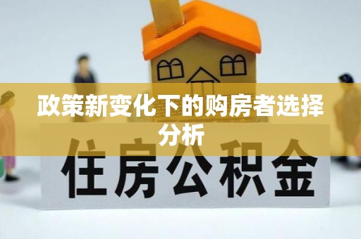 新宾政策新变化下的购房者选择分析