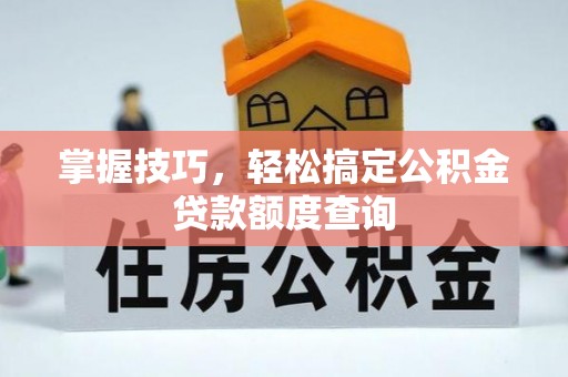 新宾掌握技巧，轻松搞定公积金贷款额度查询
